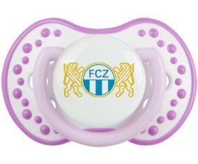 FC Zürich + prénom : 0/6 mois - Blanc-mauve classique embout Lovi Dynamic