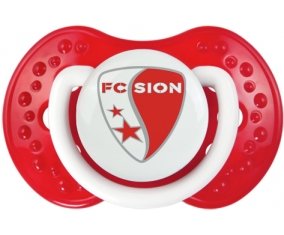 FC Sion + prénom : 0/6 mois - Blanc-rouge classique embout Lovi Dynamic