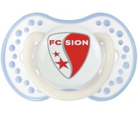 FC Sion + prénom : 0/6 mois - Blanc-cyan classique embout Lovi Dynamic