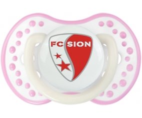 FC Sion + prénom : 0/6 mois - Blanc-rose phosphorescente embout Lovi Dynamic