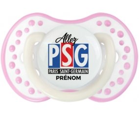 Allez Paris saint-germain + prénom : 0/6 mois - Blanc-rose phosphorescente embout Lovi Dynamic