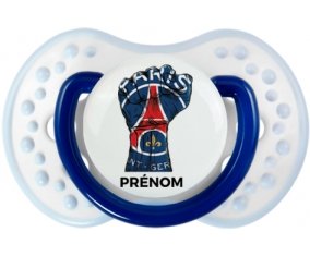 Force Paris saint-germain + prénom : 0/6 mois - Marine-blanc-bleu classique embout Lovi Dynamic