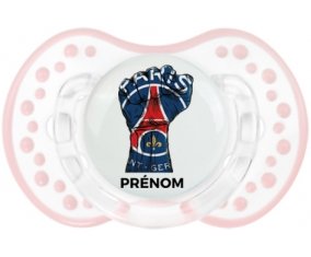 Force Paris saint-germain + prénom : 0/6 mois - Retro-blanc-rose-tendre classique embout Lovi Dynamic