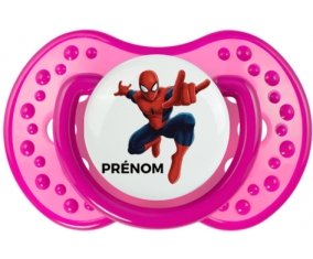 Spiderman + prénom : 0/6 mois - Rose classique embout Lovi Dynamic