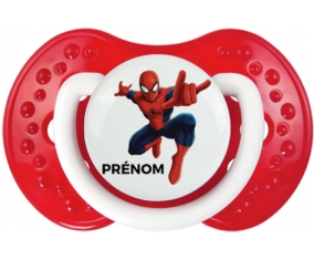 Spiderman + prénom : 0/6 mois - Blanc-rouge classique embout Lovi Dynamic