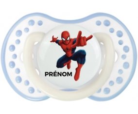 Spiderman + prénom : 0/6 mois - Blanc-cyan classique embout Lovi Dynamic