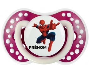 Spiderman + prénom : 0/6 mois - Fuchsia phosphorescente embout Lovi Dynamic