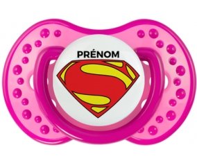 Superman + prénom : 0/6 mois - Rose classique embout Lovi Dynamic