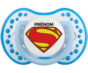 Superman + prénom : 0/6 mois - Blanc-bleu phosphorescente embout Lovi Dynamic