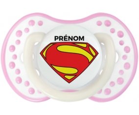 Superman + prénom : 0/6 mois - Blanc-rose phosphorescente embout Lovi Dynamic