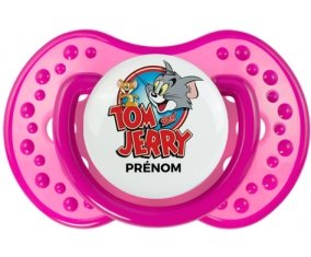 Tom & Jerry + prénom : 0/6 mois - Rose classique embout Lovi Dynamic