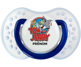 Tom & Jerry + prénom : 0/6 mois - Marine-blanc-bleu classique embout Lovi Dynamic