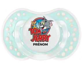 Tom & Jerry + prénom : 0/6 mois - Retro-turquoise-lagon classique embout Lovi Dynamic