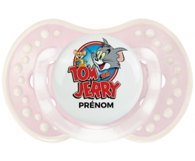Tom & Jerry + prénom : 0/6 mois - Retro-rose-tendre classique embout Lovi Dynamic