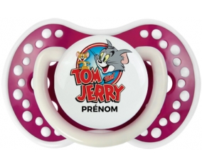 Tom & Jerry + prénom : 0/6 mois - Fuchsia phosphorescente embout Lovi Dynamic