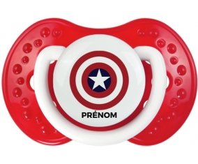 Captain america + prénom : 0/6 mois - Blanc-rouge classique embout Lovi Dynamic