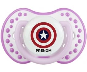 Captain america + prénom : 0/6 mois - Blanc-mauve classique embout Lovi Dynamic