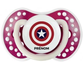 Captain america + prénom : 0/6 mois - Fuchsia phosphorescente embout Lovi Dynamic