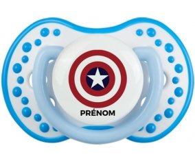 Captain america + prénom : 0/6 mois - Blanc-bleu phosphorescente embout Lovi Dynamic