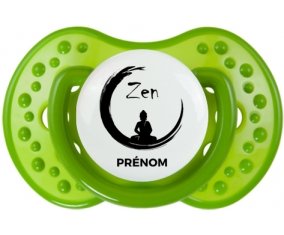 Zen méditation + prénom : 0/6 mois - Vert classique embout Lovi Dynamic