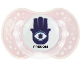 Main de Fatma + prénom : 0/6 mois - Retro-rose-tendre classique embout Lovi Dynamic