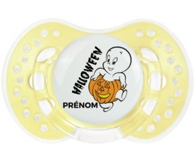 Halloween casper + prénom : 0/6 mois - Trendy-jaune classique embout Lovi Dynamic