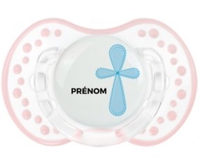 It's a girl croix rose + prénom : 0/6 mois - Retro-blanc-rose-tendre classique embout Lovi Dynamic