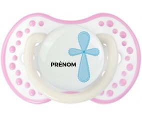 It's a girl croix rose + prénom : 0/6 mois - Blanc-rose phosphorescente embout Lovi Dynamic