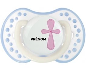 It's a boy croix bleue + prénom : 0/6 mois - Blanc-cyan classique embout Lovi Dynamic