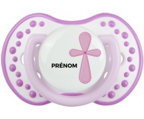 It's a boy croix bleue + prénom : 0/6 mois - Blanc-mauve classique embout Lovi Dynamic