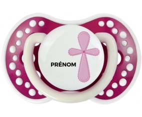 It's a boy croix bleue + prénom : 0/6 mois - Fuchsia phosphorescente embout Lovi Dynamic