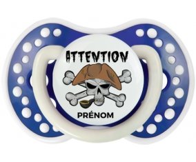 Attention pirate + prénom : 0/6 mois - Bleu-marine phosphorescente embout Lovi Dynamic