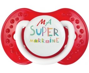 Ma super marraine + prénom : 0/6 mois - Blanc-rouge classique embout Lovi Dynamic