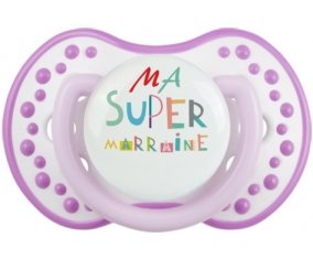 Ma super marraine + prénom : 0/6 mois - Blanc-mauve classique embout Lovi Dynamic