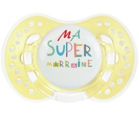 Ma super marraine + prénom : 0/6 mois - Trendy-jaune classique embout Lovi Dynamic