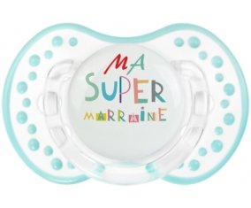 Ma super marraine + prénom : 0/6 mois - Retro-blanc-lagon classique embout Lovi Dynamic