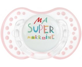 Ma super marraine + prénom : 0/6 mois - Retro-blanc-rose-tendre classique embout Lovi Dynamic