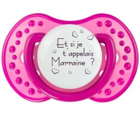 Et si je t'appelais Marraine ? + prénom : 0/6 mois - Rose classique embout Lovi Dynamic