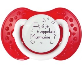 Et si je t'appelais Marraine ? + prénom : 0/6 mois - Blanc-rouge classique embout Lovi Dynamic