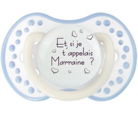 Et si je t'appelais Marraine ? + prénom : 0/6 mois - Blanc-cyan classique embout Lovi Dynamic