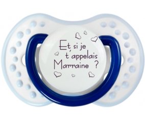 Et si je t'appelais Marraine ? + prénom : 0/6 mois - Marine-blanc-bleu classique embout Lovi Dynamic