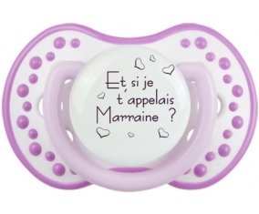 Et si je t'appelais Marraine ? + prénom : 0/6 mois - Blanc-mauve classique embout Lovi Dynamic