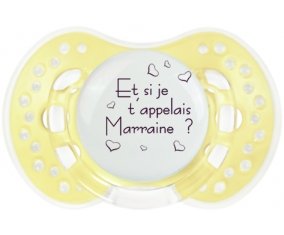 Et si je t'appelais Marraine ? + prénom : 0/6 mois - Trendy-jaune classique embout Lovi Dynamic