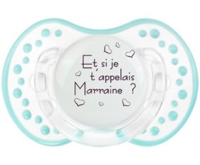 Et si je t'appelais Marraine ? + prénom : 0/6 mois - Retro-blanc-lagon classique embout Lovi Dynamic