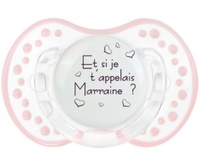 Et si je t'appelais Marraine ? + prénom : 0/6 mois - Retro-blanc-rose-tendre classique embout Lovi Dynamic