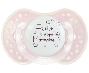 Et si je t'appelais Marraine ? + prénom : 0/6 mois - Retro-rose-tendre classique embout Lovi Dynamic