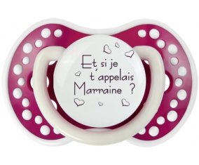 Et si je t'appelais Marraine ? + prénom : 0/6 mois - Fuchsia phosphorescente embout Lovi Dynamic