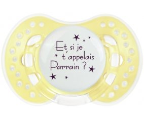 Et si je t'appelais Parrain ? + prénom : 0/6 mois - Trendy-jaune classique embout Lovi Dynamic