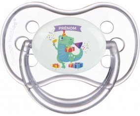 Joyeux anniversaire style 2 + prénom : Transparente classique embout anatomique