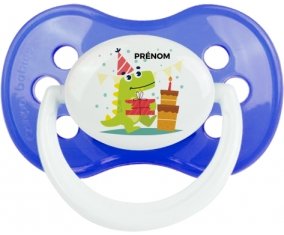 Joyeux anniversaire style 3 + prénom : Bleu classique embout anatomique